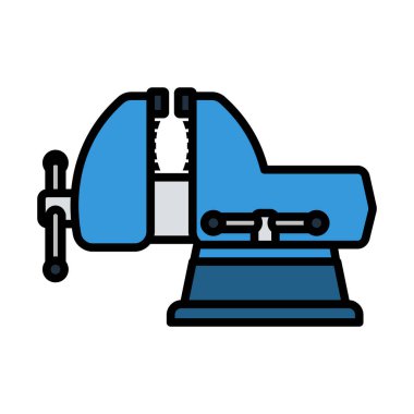 Vise Simgesi. Renk Doldurma Tasarımı ile Düzenlenebilir Kalın Tasarım. Vektör İllüstrasyonu.