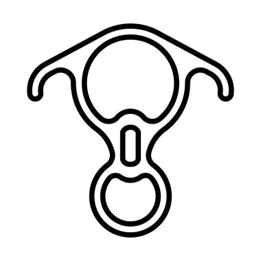 Dağcı Descender Simgesi. Düzenlenebilir genişlikte kalın tasarım. Vektör İllüstrasyonu.