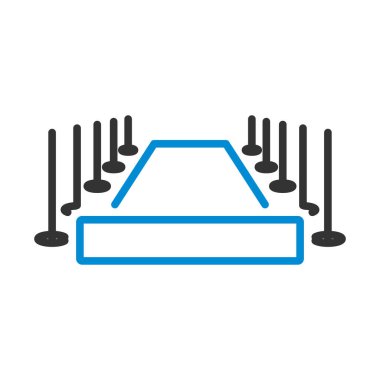 Kırmızı Halı Simgesi. Renk Doldurma Tasarımı ile Düzenlenebilir Kalın Tasarım. Vektör İllüstrasyonu.