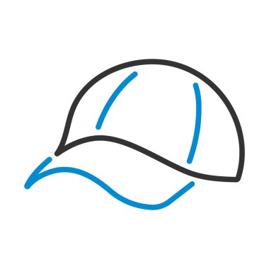 Beyzbol Şapka Simgesi. Renk Doldurma Tasarımı ile Düzenlenebilir Kalın Tasarım. Vektör İllüstrasyonu.