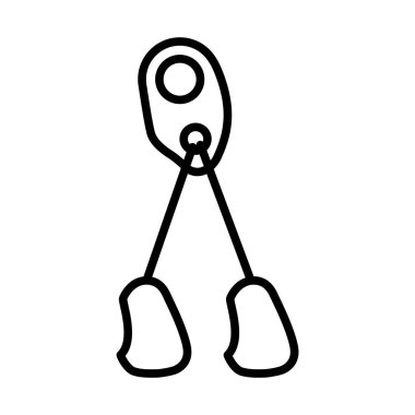 Dağcı Kendini Kurtarma Sistemi Simgesi. Düzenlenebilir genişlikte kalın tasarım. Vektör İllüstrasyonu.