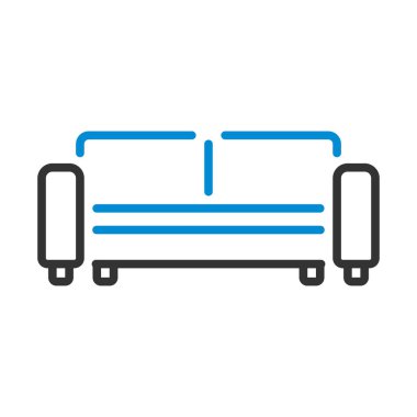 Sinema Kanepesi Simgesi. Renk Doldurma Tasarımı ile Düzenlenebilir Kalın Tasarım. Vektör İllüstrasyonu.