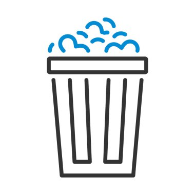 Sinema Patlamış Mısır Simgesi. Renk Doldurma Tasarımı ile Düzenlenebilir Kalın Tasarım. Vektör İllüstrasyonu.