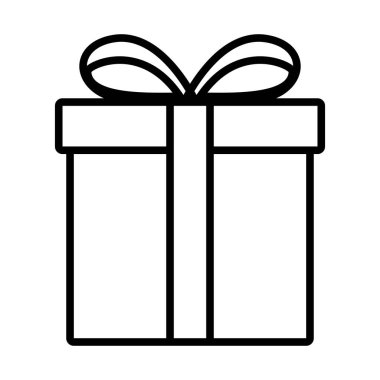 Hediye Kutusu Simgesi. Düzenlenebilir genişlikte kalın tasarım. Vektör İllüstrasyonu.