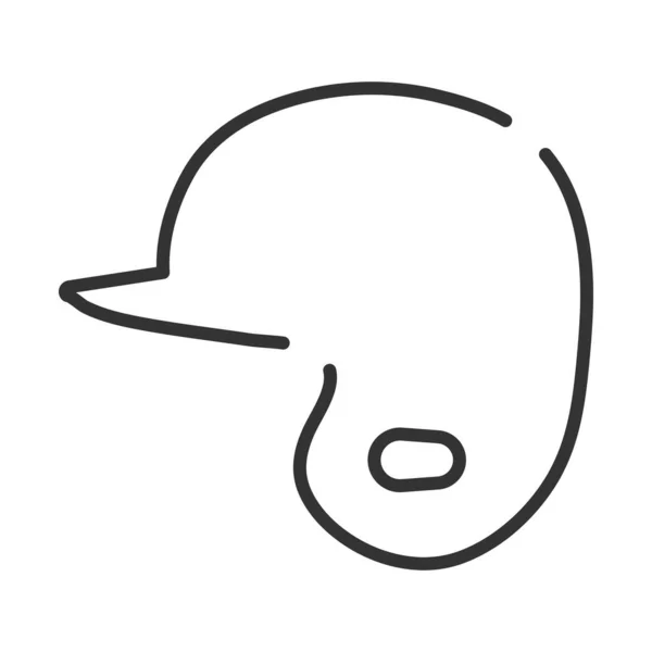 Icono Del Casco Béisbol Esquema Audaz Editable Con Diseño Relleno — Vector de stock