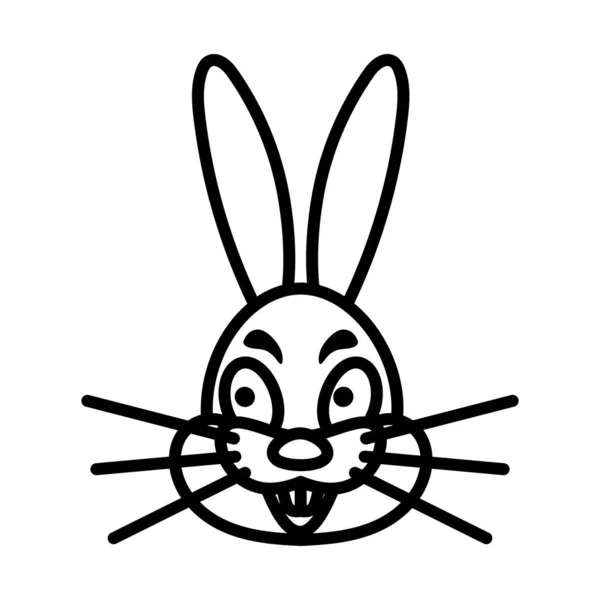 Icono Del Conejo Pascua Diseño Contorno Audaz Con Ancho Carrera — Vector de stock