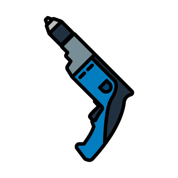 Electric Drill Icon Editable Bold Outline Color Fill Design Vector — Stock Vector