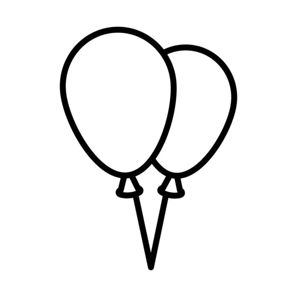 Zwei Luftballons Kühnes Outline Design Mit Editierbarer Strichbreite Vektorillustration — Stockvektor