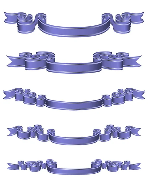 リボンバナーセット 装飾的なデザインに最適です ベクターイラスト — ストックベクタ