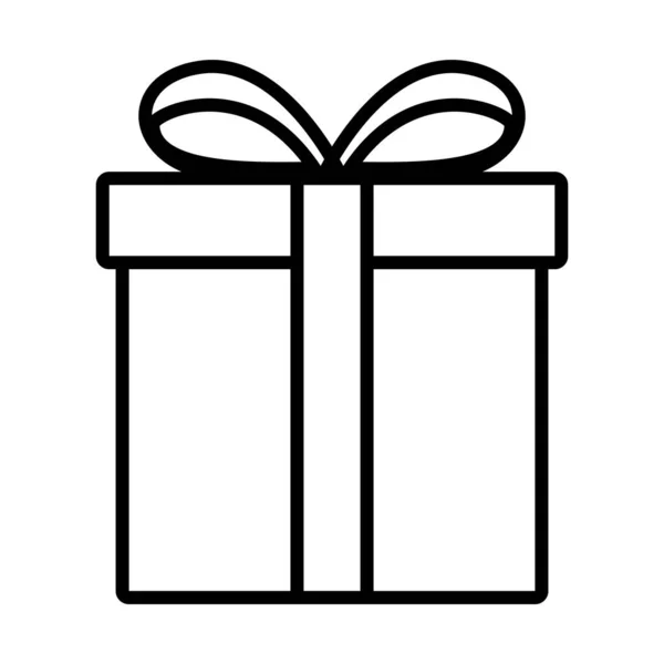 Icono Caja Regalo Diseño Contorno Audaz Con Ancho Carrera Editable — Vector de stock