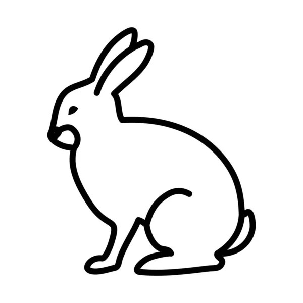 Icône Lapin Pâques Conception Contour Audacieux Avec Largeur Course Modifiable — Image vectorielle