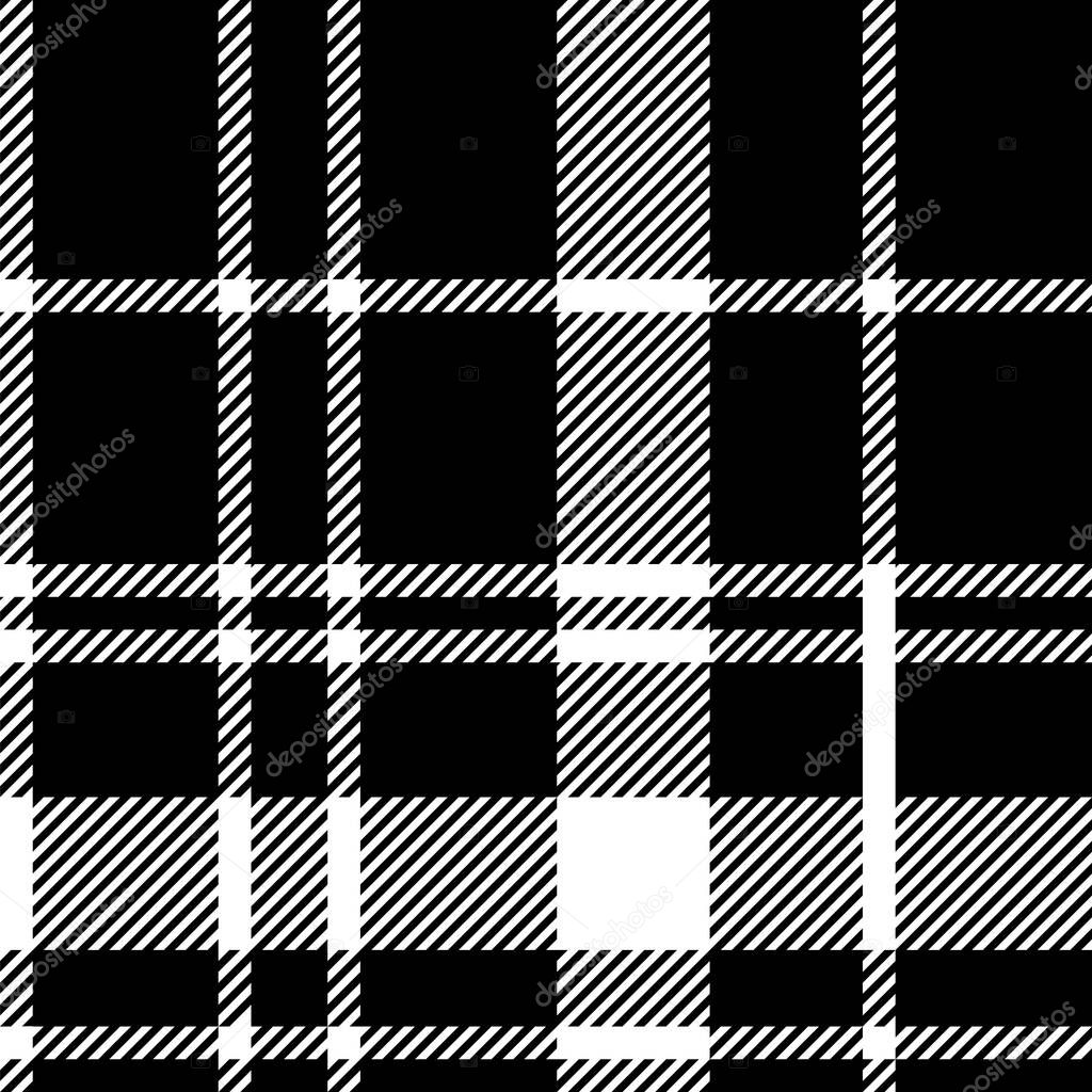 Glen Plaid textured seamless pattern. Checked fabric. Vector Illustration. 