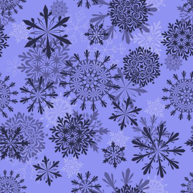 Kış ve Noel teması için kusursuz kar taneleri. Çok modern bir renk. Vektör İllüstrasyonu.