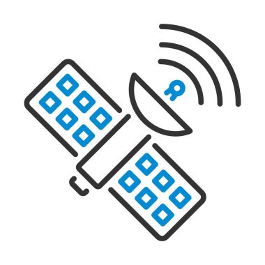 Uydu Simgesi. Renk Doldurma Tasarımı ile Düzenlenebilir Kalın Tasarım. Vektör İllüstrasyonu.