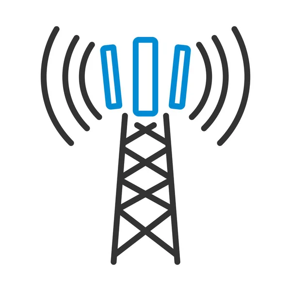 Cellular Broadcasting Antenna Icon Editierbare Kühne Umrisse Mit Farbfülldesign Vektorillustration — Stockvektor