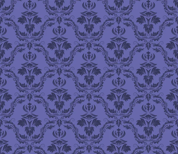 达摩无缝线矢量图 雅致的皇家巴洛克风格背景设计 色彩艳丽 植物和漩涡元素 纺织品印刷和墙纸的理想 — 图库矢量图片