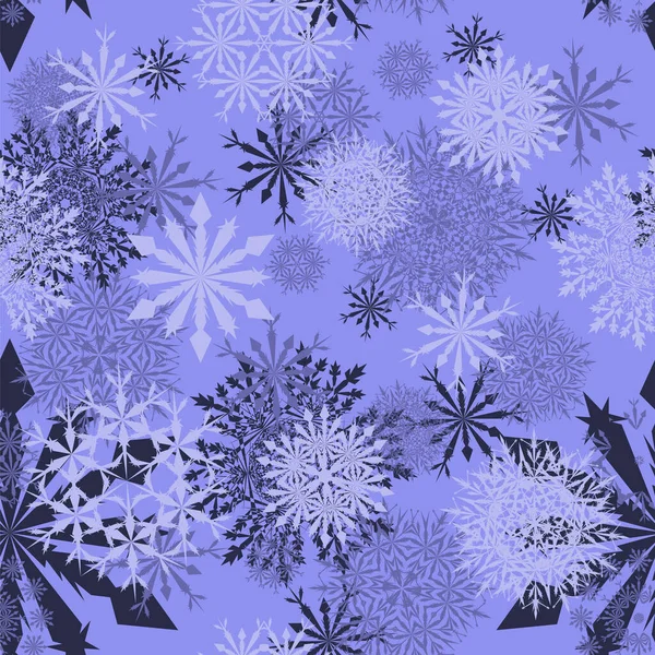 Fond Sans Couture Flocons Neige Pour Hiver Thème Noël Couleur — Image vectorielle