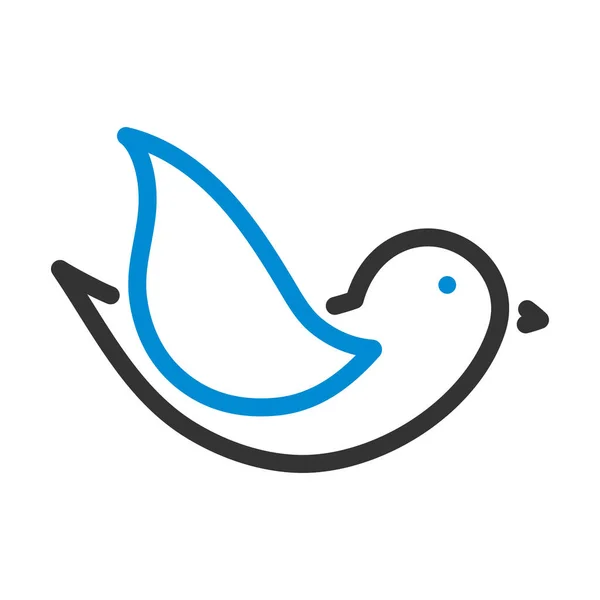 Icono Pájaro Esquema Audaz Editable Con Diseño Relleno Color Ilustración — Vector de stock