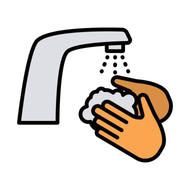 El yıkama ikonu. Renk Doldurma Tasarımı ile Düzenlenebilir Kalın Tasarım. Vektör İllüstrasyonu.