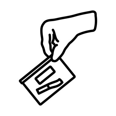 El Tutma Delil Çukuru Simgesi. Düzenlenebilir genişlikte kalın tasarım. Vektör İllüstrasyonu.