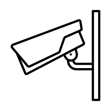 Güvenlik kamerası simgesi. Düzenlenebilir genişlikte kalın tasarım. Vektör İllüstrasyonu.