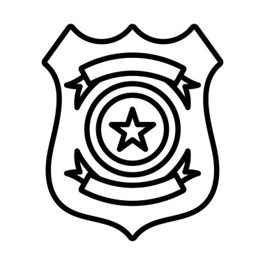 Polis rozeti simgesi. Düzenlenebilir genişlikte kalın tasarım. Vektör İllüstrasyonu.