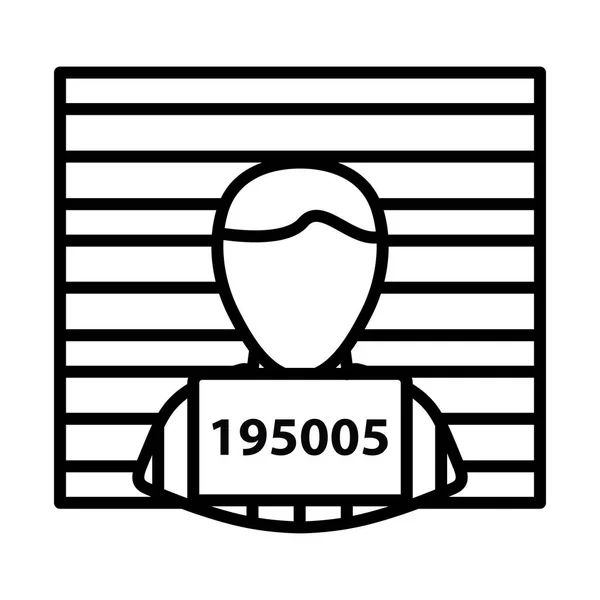 Prisoner Front Wall Scale Icon Bold Outline Design Editable Stroke — Stock Vector