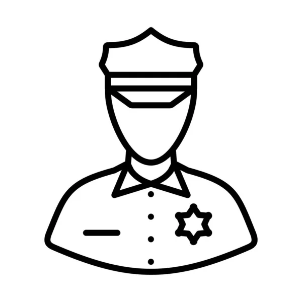 Ikona Policjanta Odważny Projekt Zarysu Możliwością Edycji Szerokości Skoku Ilustracja — Wektor stockowy