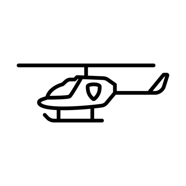 Icono Del Helicóptero Policía Diseño Contorno Audaz Con Ancho Carrera — Vector de stock