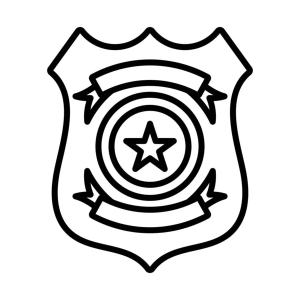 Icono Insignia Policial Diseño Contorno Audaz Con Ancho Carrera Editable — Vector de stock