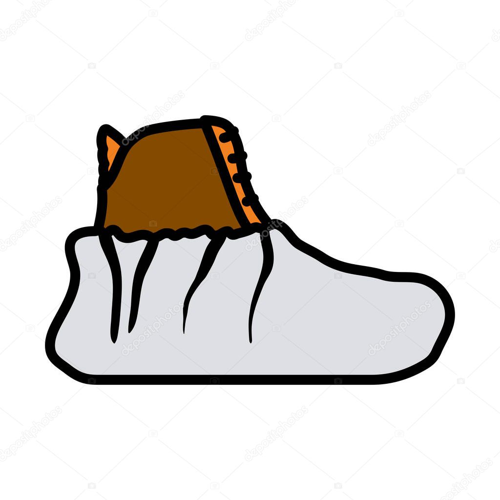 Shoe Covers Icon. Editable Bold Outline With Color Fill Design. Vector Illustration.