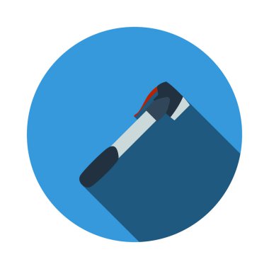 Bisiklet Pompası Simgesi. Uzun Gölgeli Düz Çember Şablon Tasarımı. Vektör İllüstrasyonu.