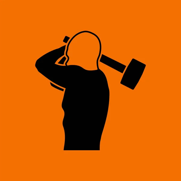 Icône Fête Travail Noir Sur Fond Orange Illustration Vectorielle — Image vectorielle
