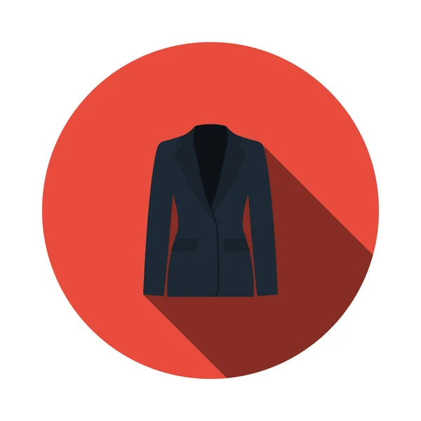 Business Woman Suit Icon Design Plochého Kruhu Dlouhým Stínem Vektorová — Stockový vektor
