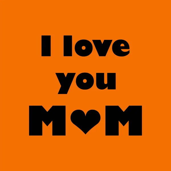 Mother Day Icon Black Orange Background Vector Illustration — Stock Vector