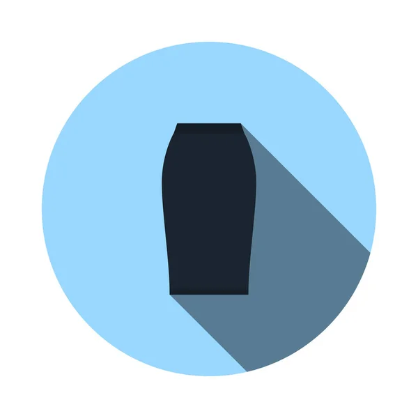 商业铅笔Skirt Icon 具有长影的平面圆圈模板设计 病媒图解 — 图库矢量图片