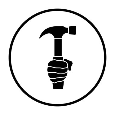 İşçi Bayramı ikonu. İnce Çember Şablon Tasarımı. Vektör İllüstrasyonu.