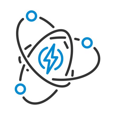 Atom Enerjisi Simgesi. Renk Doldurma Tasarımı ile Düzenlenebilir Kalın Tasarım. Vektör İllüstrasyonu.