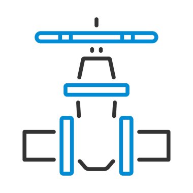 Boru Valfi Simgesi. Renk Doldurma Tasarımı ile Düzenlenebilir Kalın Tasarım. Vektör İllüstrasyonu.