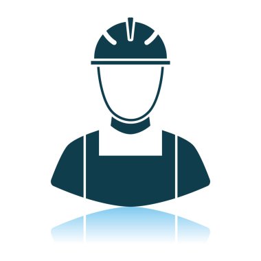 İşçi Bayramı ikonu. Gölge Yansıma Tasarımı. Vektör İllüstrasyonu.