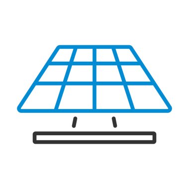 Güneş Enerji Paneli Simgesi. Renk Doldurma Tasarımı ile Düzenlenebilir Kalın Tasarım. Vektör İllüstrasyonu.