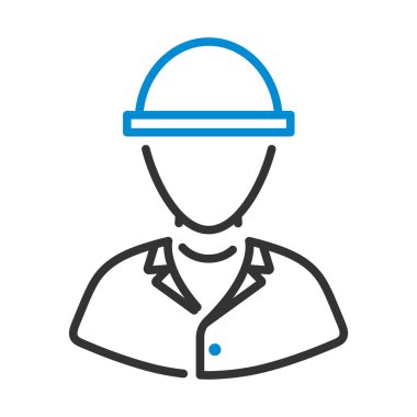 Elektrik Mühendisi Simgesi. Renk Doldurma Tasarımı ile Düzenlenebilir Kalın Tasarım. Vektör İllüstrasyonu.