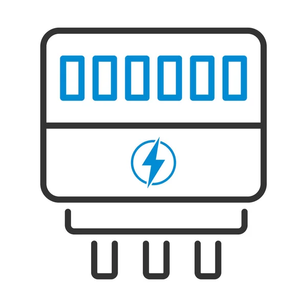 Electric Meter Icon Editable Bold Outline Color Fill Design Vector — Stock Vector