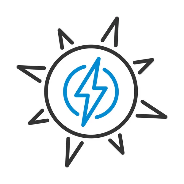 Ikone Der Solarenergie Editierbare Kühne Umrisse Mit Farbfülldesign Vektorillustration — Stockvektor