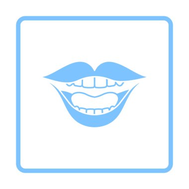 1 Nisan şakası ikonu. Mavi Çerçeve Tasarımı. Vektör İllüstrasyonu.