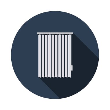 Ofis Dikey Körlüğü Simgesi. Uzun Gölgeli Düz Çember Şablon Tasarımı. Vektör İllüstrasyonu.