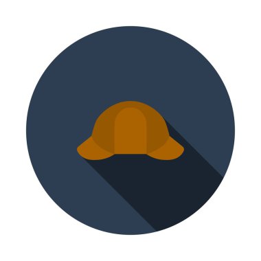 Sherlock Hat Simgesi. Uzun Gölgeli Düz Çember Şablon Tasarımı. Vektör İllüstrasyonu.