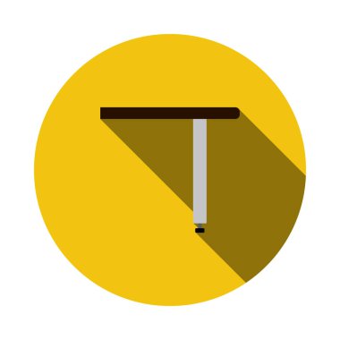 Masa Konsolu Simgesi Brifingi. Uzun Gölgeli Düz Çember Şablon Tasarımı. Vektör İllüstrasyonu.