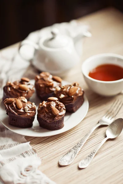 Schwarzwald cupcakes med mandel — Stockfoto