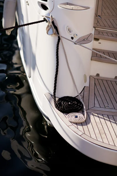 Detail of luxury yacht with stairs. — Stock Photo, Image